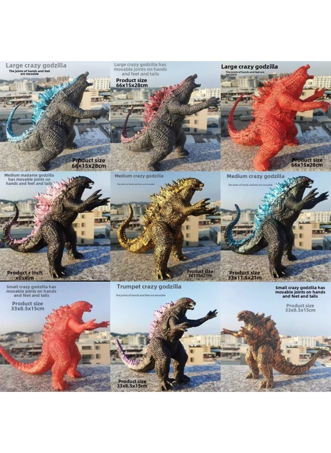 null - Super Large Medium Nuclear Explosion Godzilla Monster Soft Rubber Godzilla Not Bad For Children Superman Toy Model Hand-made-Color:Planet Rampage Godzilla Blue-17cm - Image 1