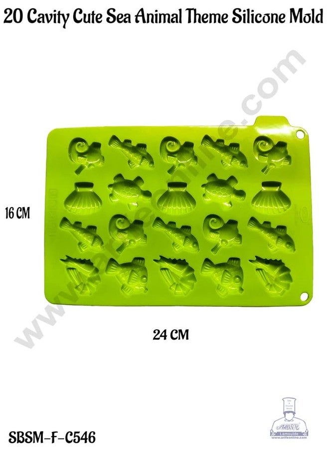 CAKE DECOR 20 Cavity Cute Sea Animal Silicone Mould for Chocolate Candy Jelly Gummy and Ice, Non-Stick Flexible Bakeware for Kids and Adults, Multicolor Silicone Muffin Mould BPA Free - Image 2
