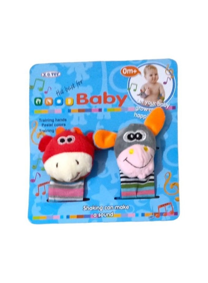Safwa Toys Soft Baby Cow Wrist Rattle – Gentle Sound Toy for Infants Under 1 Year Old