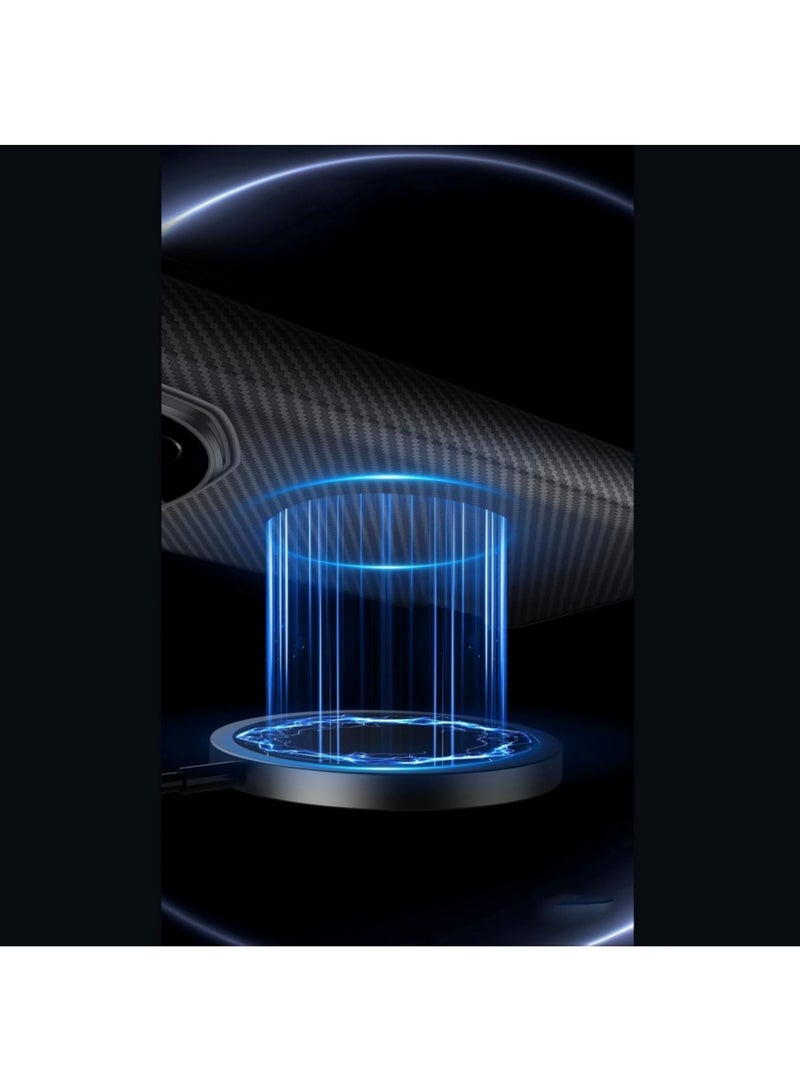 اووكاي جراب مغناطيسي متوافق مع Honor Magic V5، نافذة عرض ذكية مع خاصية الاستيقاظ/السكون التلقائي مع الرد بدون قلب، جراب نحيف وخفيف الوزن ومضاد للصدمات ومضاد للسقوط مصنوع من ألياف الكربون (أسود) - Image 2