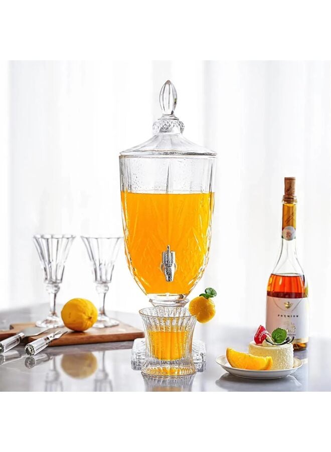 Jaffiust Glass Beverage Dispenser with Spigot, 3L Glass Drink Dispenser for Parties Wide Mouth Juice Beverage Server for Wedding Party Bar Leak Proof Beverage Dispenser - Image 5