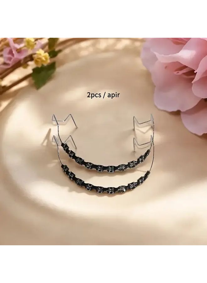 Metal Teeth Braces Pink with Hooks Stylish Tooth Decor for Teaching Models - Image 1