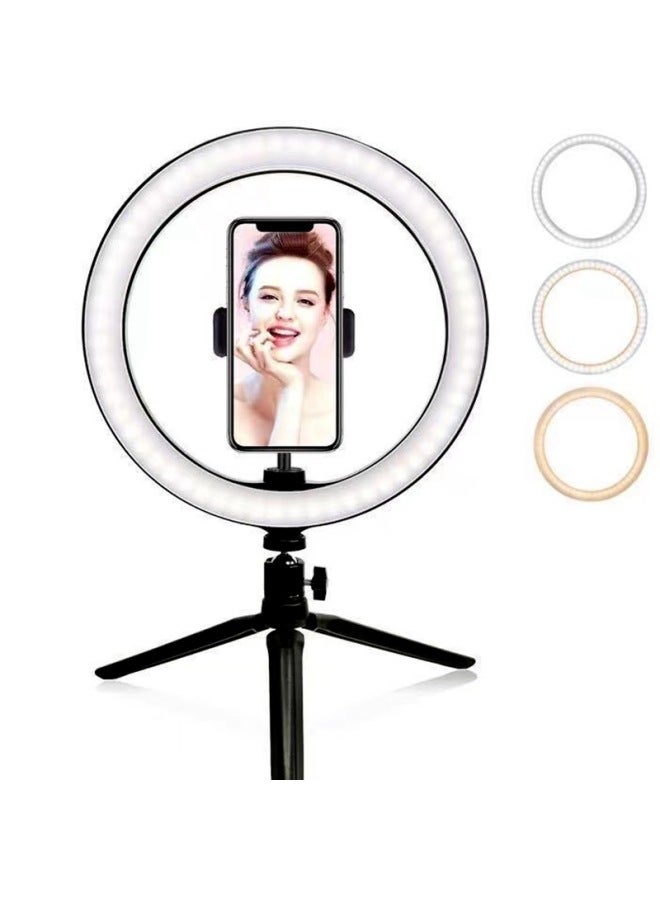 Trembles Net Red Live Selfie Beauty Lamp Desktop 8 Inch 20cm Ring Lamp 10 Inch 26cm Fill Light Female-Color:20cm (8 Inch) Arc + Yuntai + Mobile Phone Hose Clamp  - Image 2