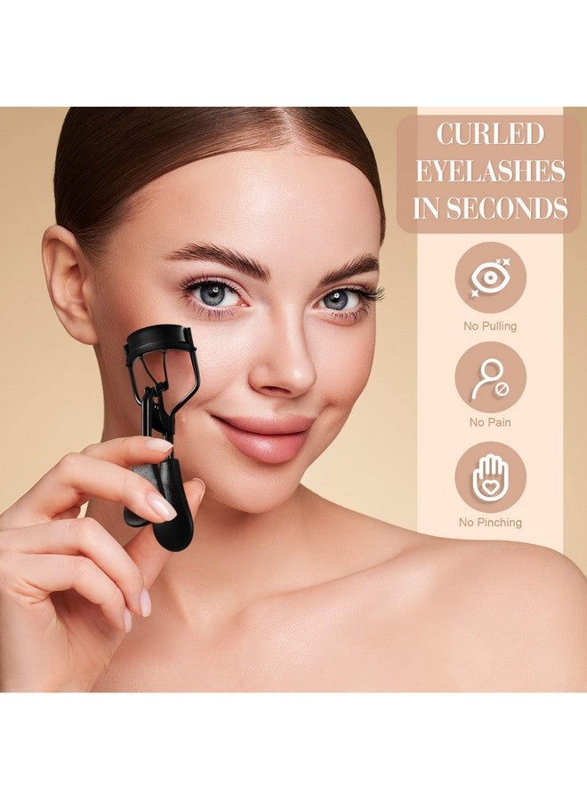 Perthlin 9 Pcs Eyelash Comb Brush Tools Set Eyelashes Curler Folding Metal Eyelash Comb Separator Double Sided Eyebrow Brushes Lash Separator Tool For Women Makeup Supplies Grooming Black - Image 4