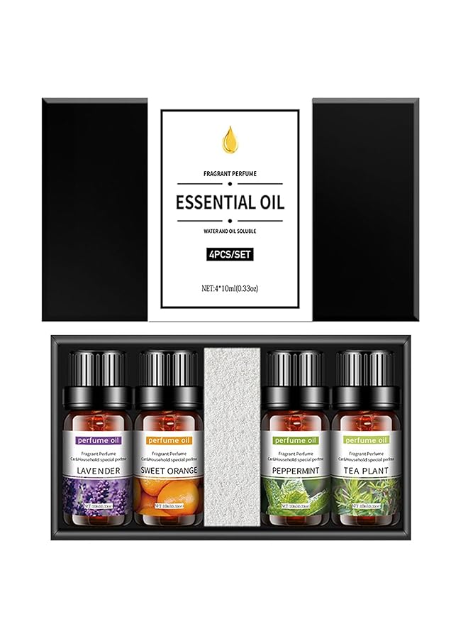erorex 4Pcs Essential Oil Set 10Ml Each Bottle For Humidifier Oil Fragrance Diffuser Home Fragrance Refill Oils Gift Set  - Image 1