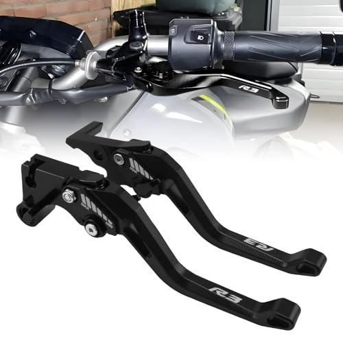 XIDAODIT for Yamaha R3 YZFR3 YZFR3 Motorcycle Clutch Lever Adjustable Handlebars Brake and Clutch Levers Set for 2015 2016 2017 2018 2019 2020 2021 2022 2023 2024 2025Black - Image 1