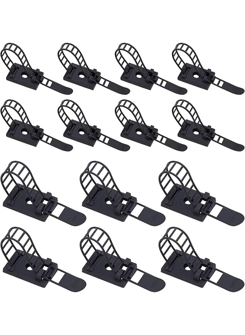 50Pcs 2 Sizes Adjustable Self-Adhesive Nylon Cable Straps Cable Ties Cord Clamp for wire management, Large and Small - Image 1