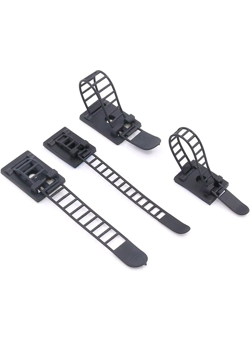 50Pcs 2 Sizes Adjustable Self-Adhesive Nylon Cable Straps Cable Ties Cord Clamp for wire management, Large and Small - Image 3