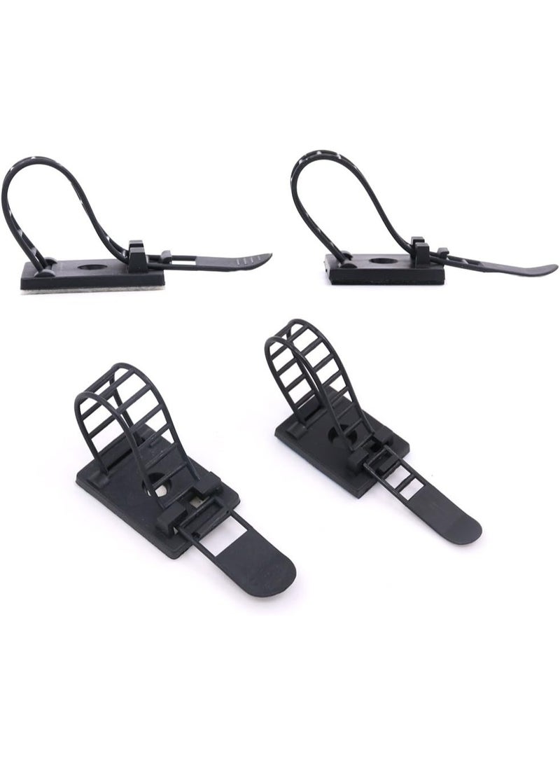 50Pcs 2 Sizes Adjustable Self-Adhesive Nylon Cable Straps Cable Ties Cord Clamp for wire management, Large and Small - Image 5