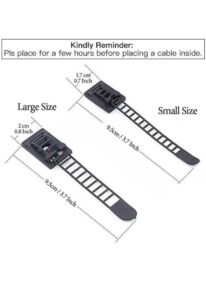 50Pcs 2 Sizes Adjustable Self-Adhesive Nylon Cable Straps Cable Ties Cord Clamp for wire management, Large and Small - Image 4