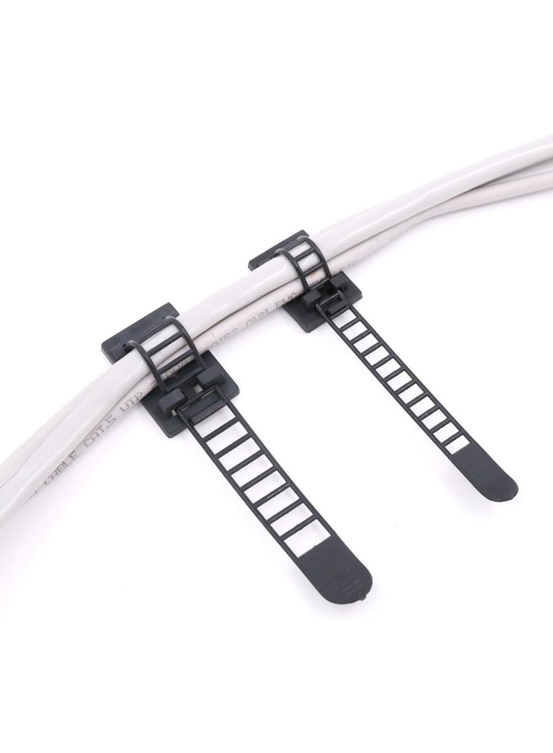 50Pcs 2 Sizes Adjustable Self-Adhesive Nylon Cable Straps Cable Ties Cord Clamp for wire management, Large and Small - Image 2