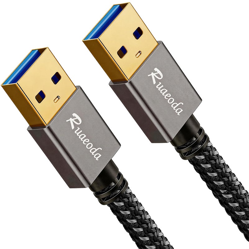 Ruaeoda USB to USB Cable 3 ft, USB 3.0 Male to Male Type A to A Double Sided USB Cord for Data Transfer,Hard Drive,Laptop,DVD,TV,USB Hub and More(Not for PC-to-PC) - Image 1