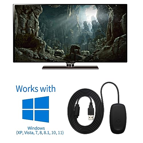 OSTENT USB Wireless Controller PC Laptop Computer Receiver for Microsoft Xbox 360 Slim Game Color Black - Image 3