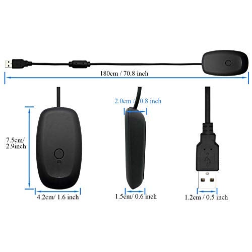 OSTENT USB Wireless Controller PC Laptop Computer Receiver for Microsoft Xbox 360 Slim Game Color Black - Image 5