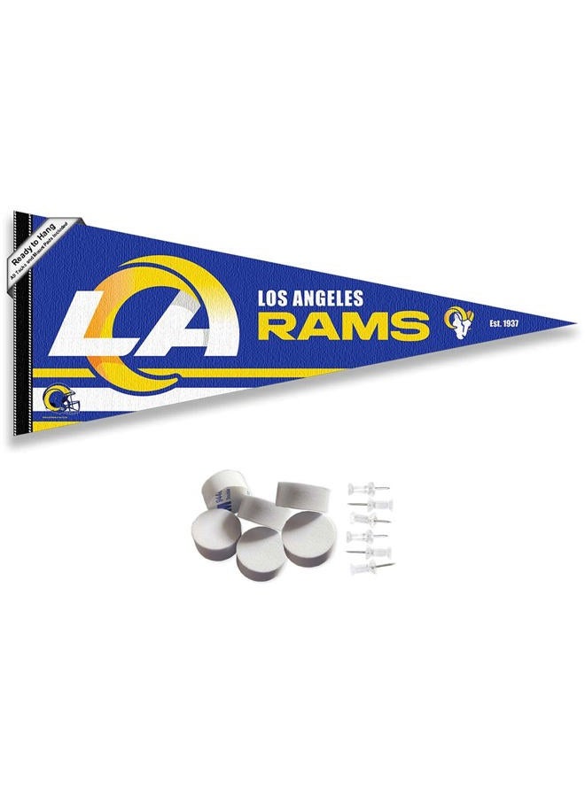 WinCraft Los Angeles Rams Pennant Banner and Wall Tack Pads - Image 1
