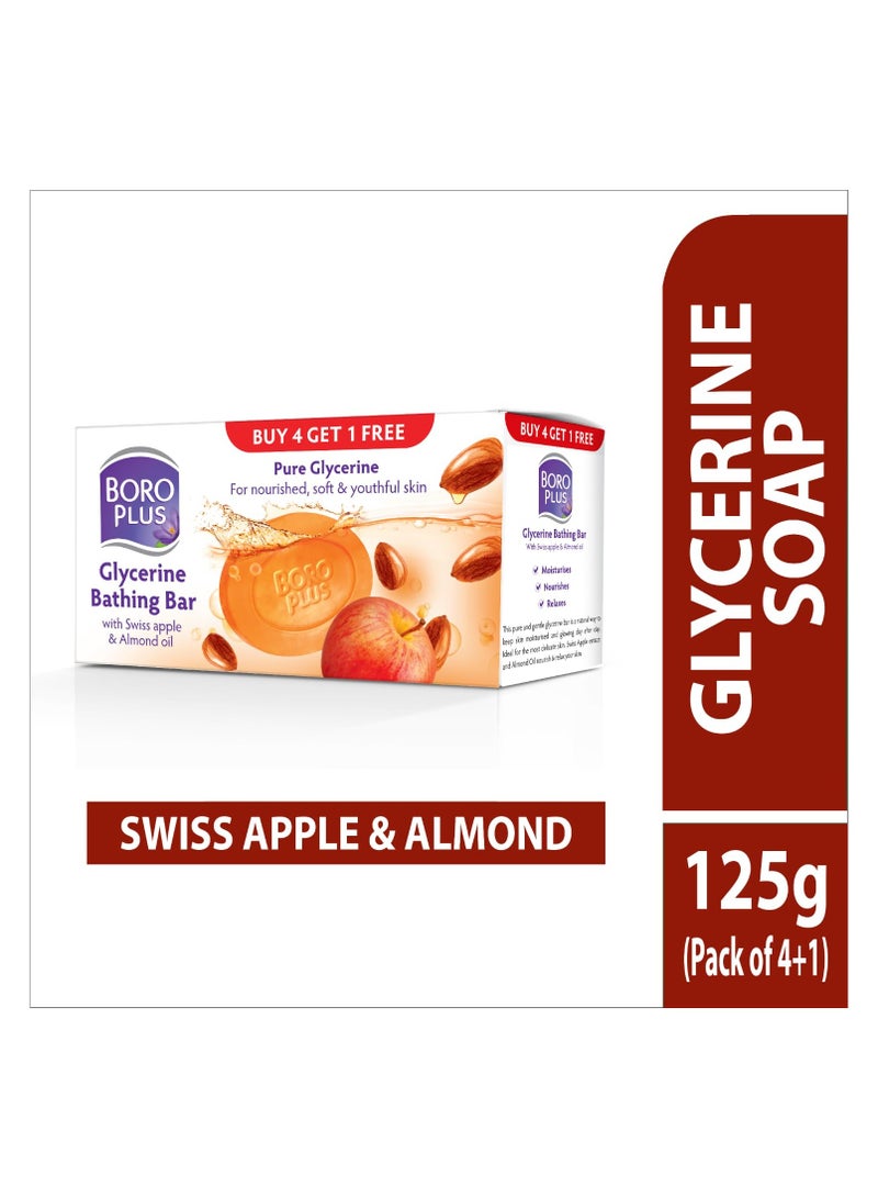 Boro Plus Himani Boroplus Glycerine Bathing Bar With Swiss Apple & Almond Oil 125gmX5 - Image 2