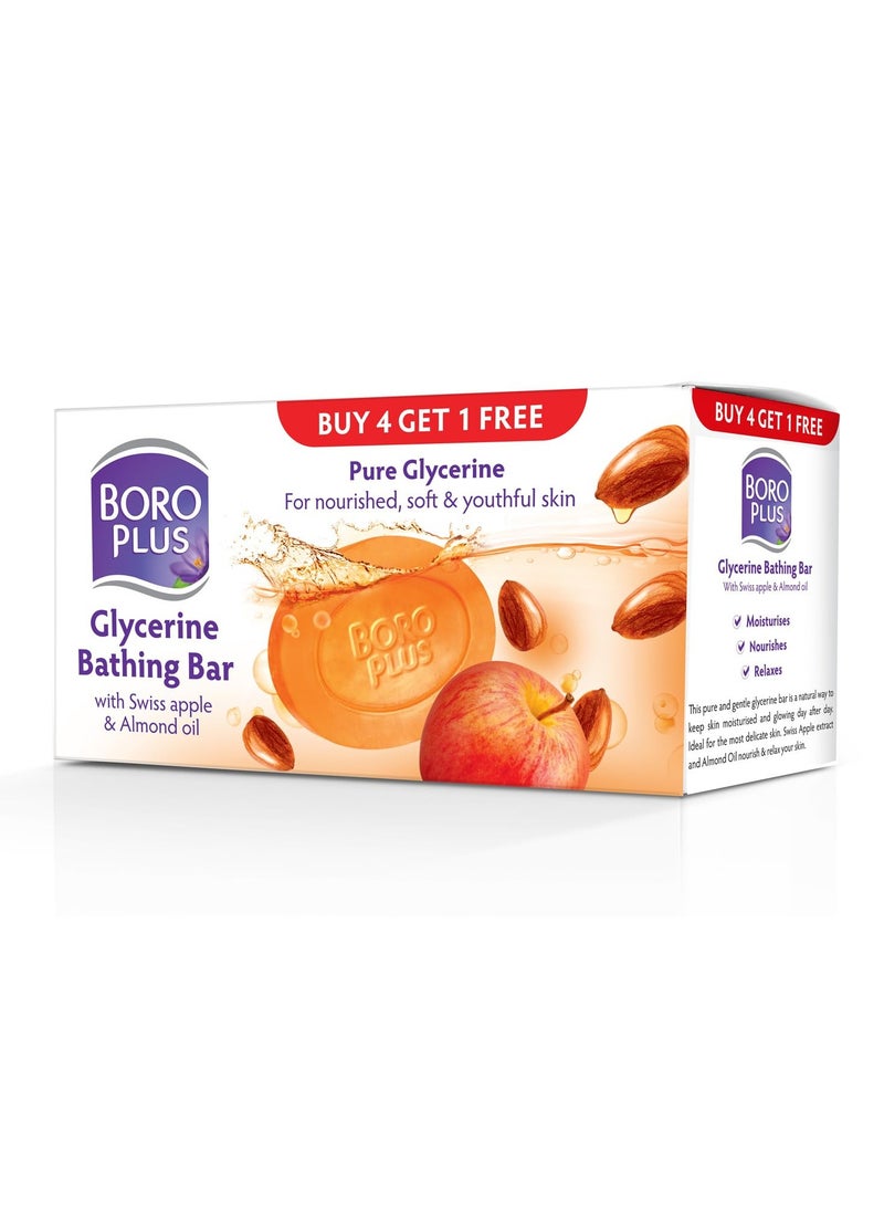 Boro Plus Himani Boroplus Glycerine Bathing Bar With Swiss Apple & Almond Oil 125gmX5 - Image 1