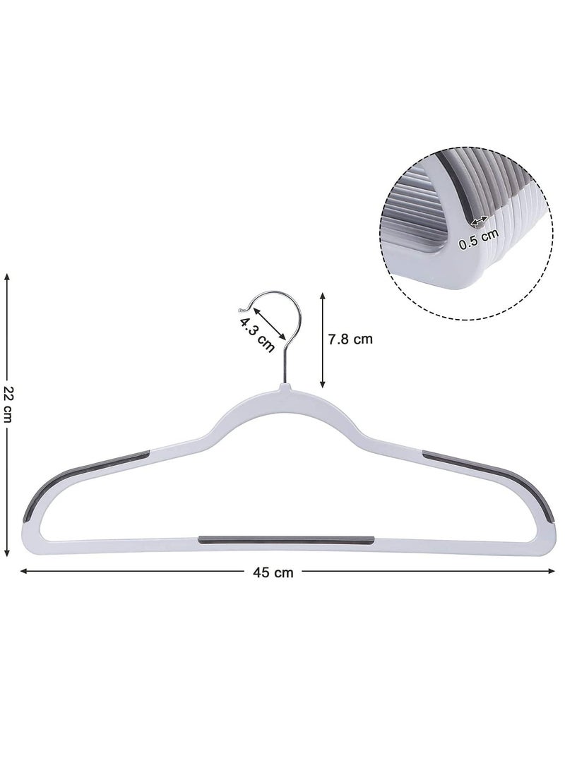 Red Dot Gift 30 Pieces Plastic Coat Hangers Heavy Duty Durable And Non-Slip Premium Quality Plastic Suits Hangers 0.5 cm Thickness Space Saving 360º Swivel Hooks 45 cm Wide  - Image 2