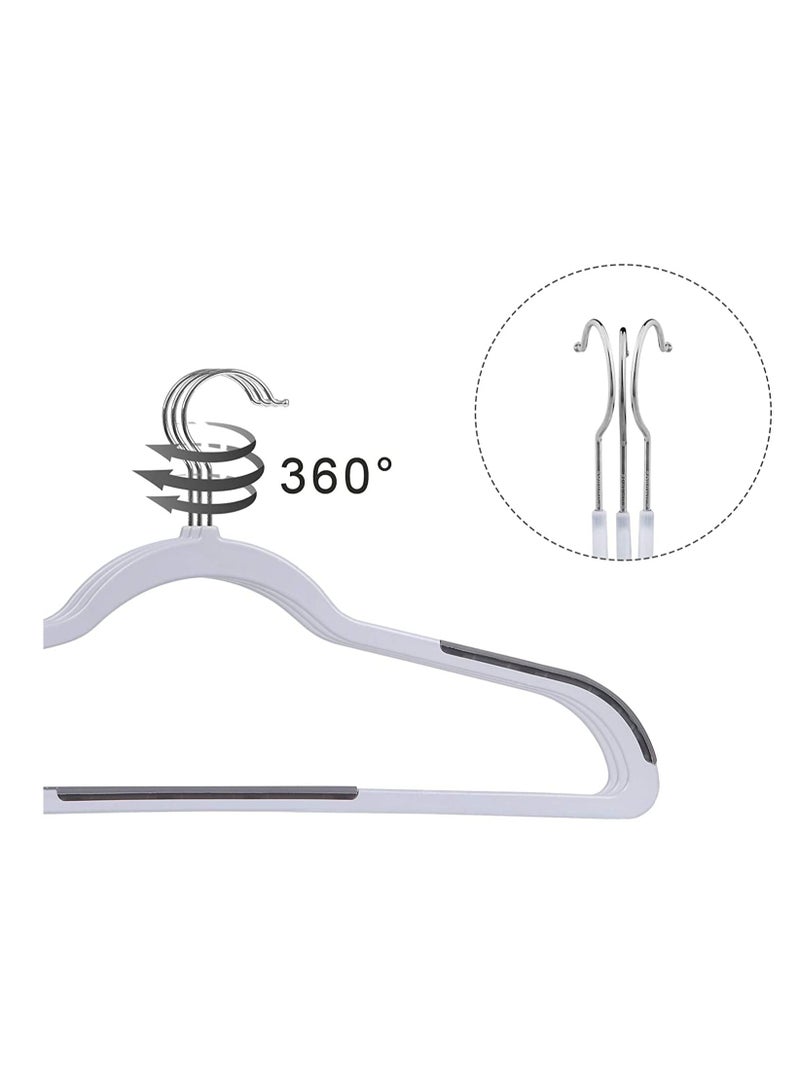 Red Dot Gift 30 Pieces Plastic Coat Hangers Heavy Duty Durable And Non-Slip Premium Quality Plastic Suits Hangers 0.5 cm Thickness Space Saving 360º Swivel Hooks 45 cm Wide  - Image 4