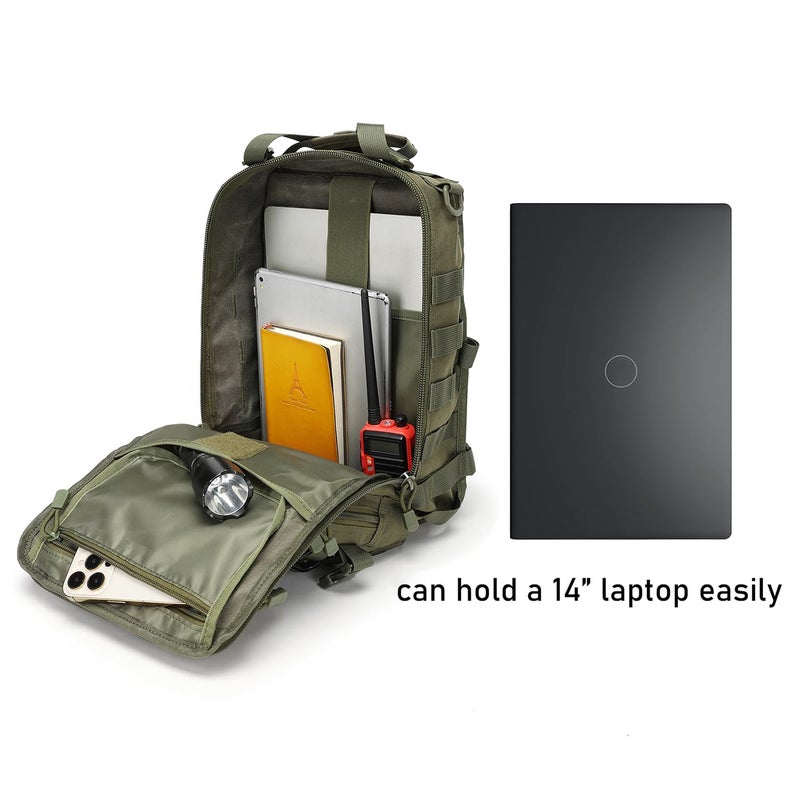 Lemubeane Tactical Sling Bag Backpack Military Rover Shoulder Sling Pack EDC Molle Assault Range Bag Crossbody Chest Pack (Army Green) - Image 5