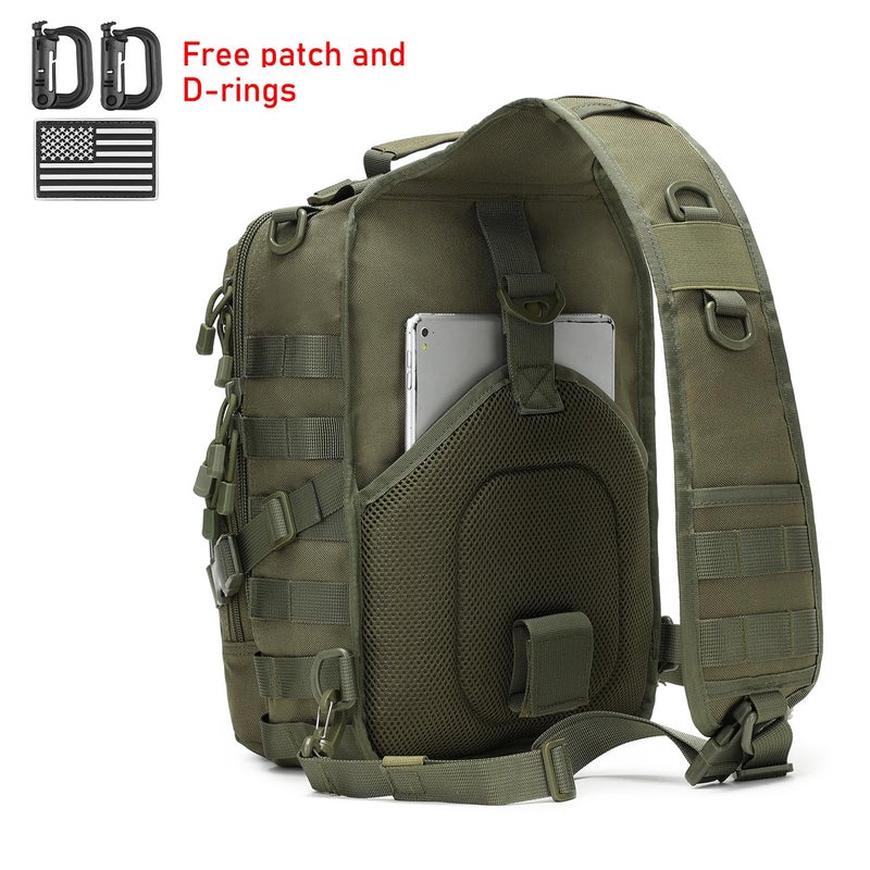 Lemubeane Tactical Sling Bag Backpack Military Rover Shoulder Sling Pack EDC Molle Assault Range Bag Crossbody Chest Pack (Army Green) - Image 2