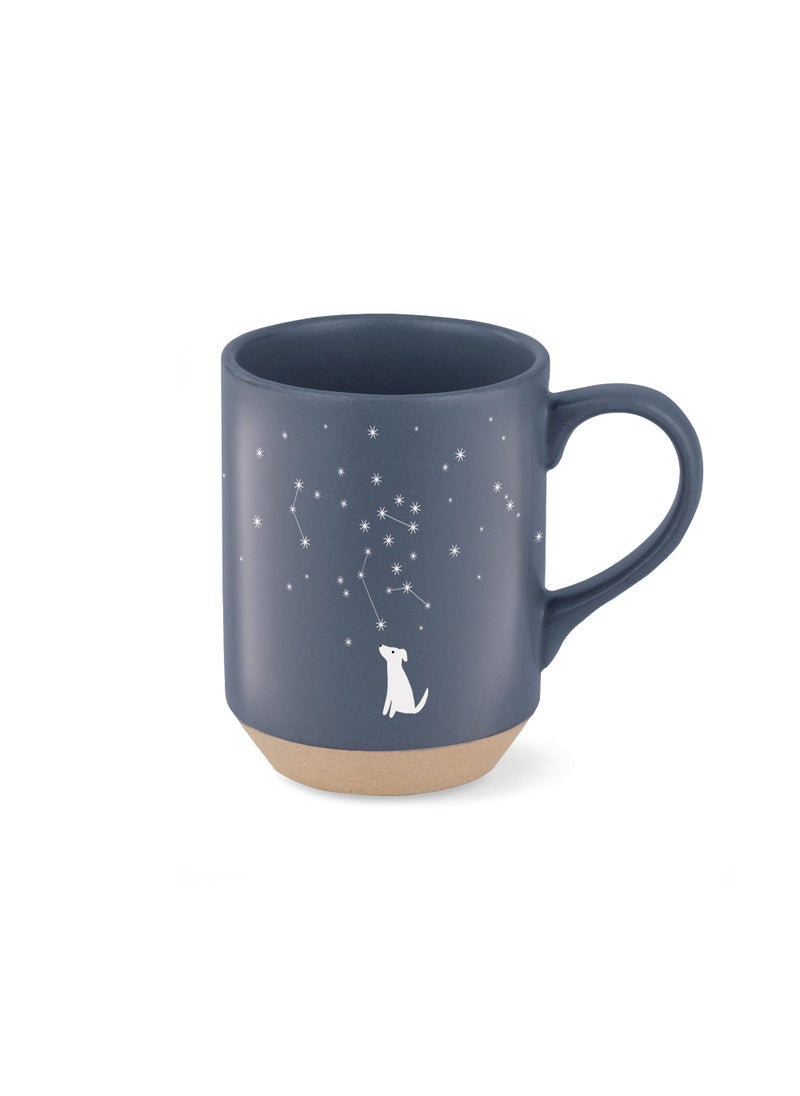 Fringe Fringe Studio Celestial Dog Stoneware Mug 12 fl oz Navy 429017 