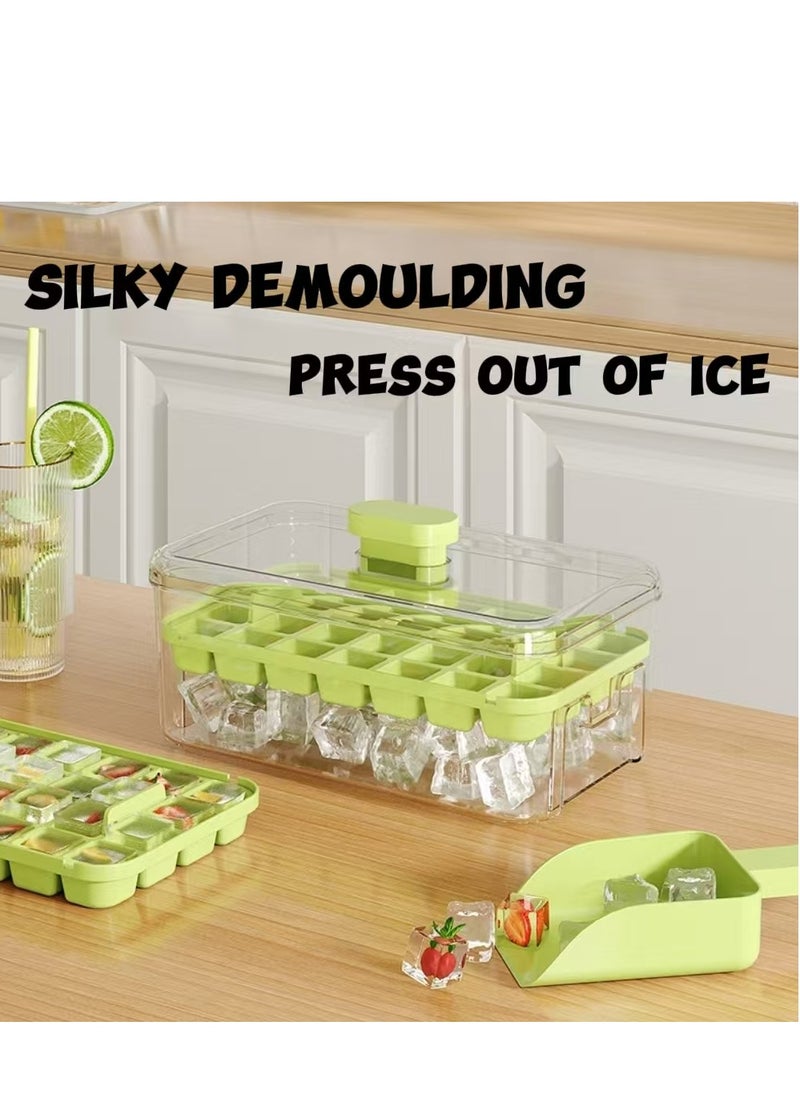 Generic - Double-Layer 56 Grid Ice Maker & Storage Box with Free Ice Scoop - Multifunctional Lid, Fast Cooling for Home & Fruit Ice - Image 1