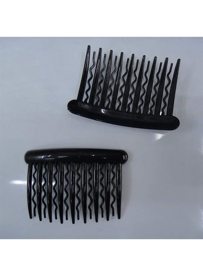 lasenersm 8 Pieces Plastic Hair Side Combs 17 Teeth Hair Clip Comb Straight & Wave Teeth Hair Combs Tortoise Side Comb Hair Accessories Bridal Wedding Veil Comb for Women Girls, Different 4 Colors - Image 3