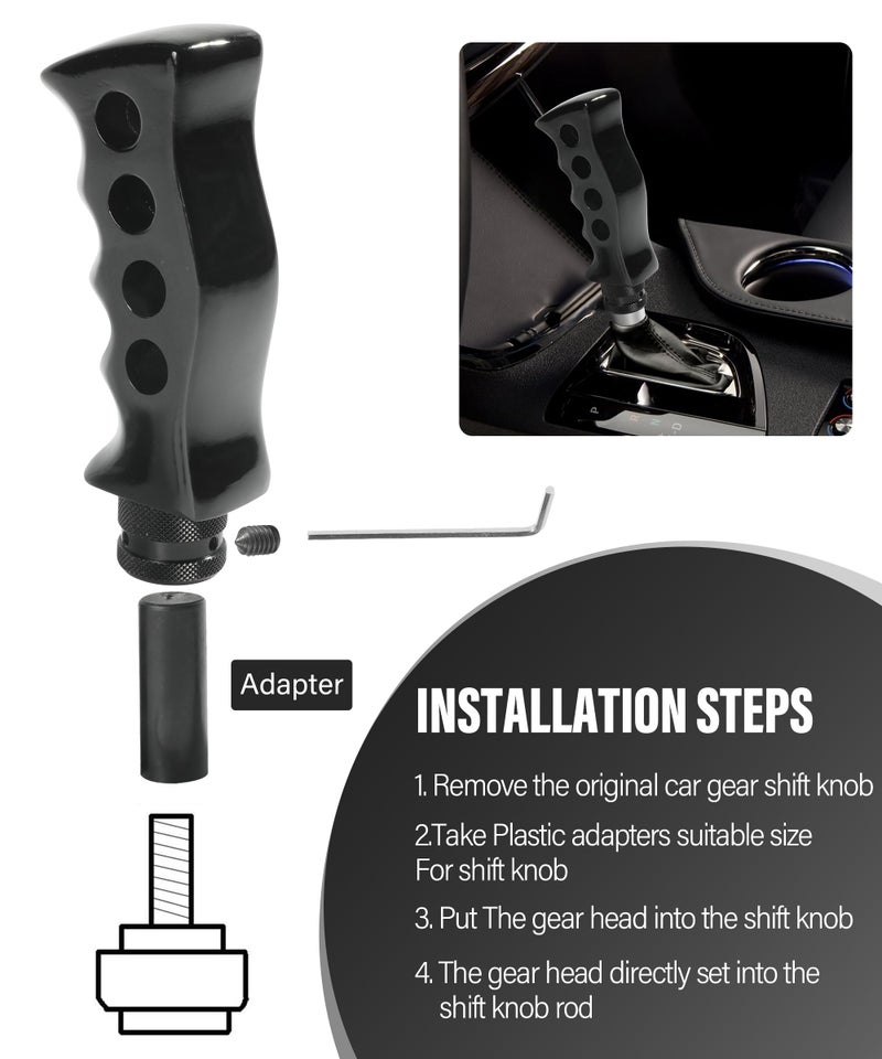 Qziulr Zlirfy Car Gear Shift Knob,Automatic Shift Knob,Car Accessories,Car Grip Knife Handle Gear with Screws and Spanner,Replacement for Manual Vehicle (Black) - Image 5