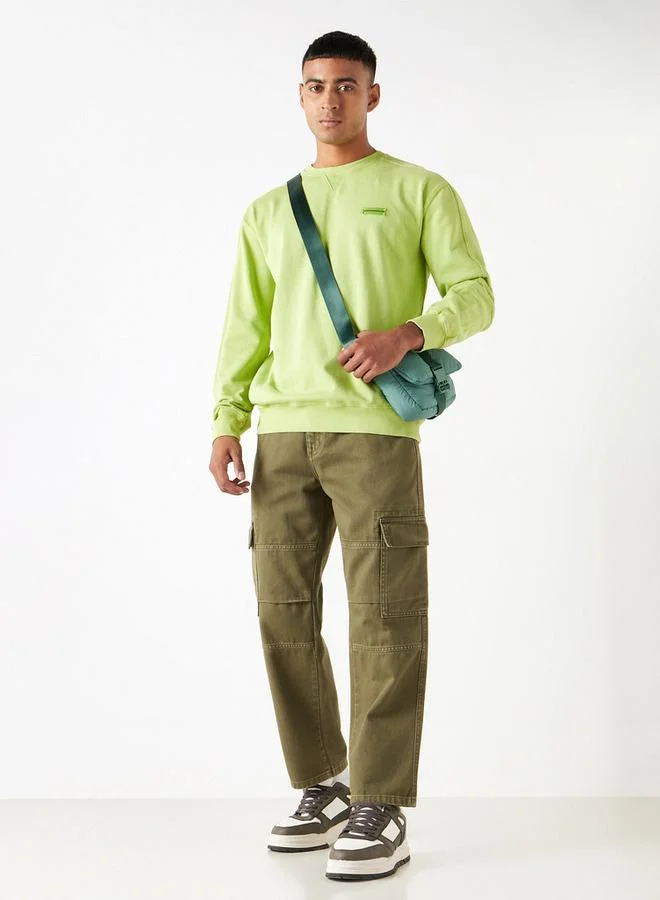 لي كوبر سويت شيرت سادة بياقة ضيّقة وأكمام طويلة من لي كوبر