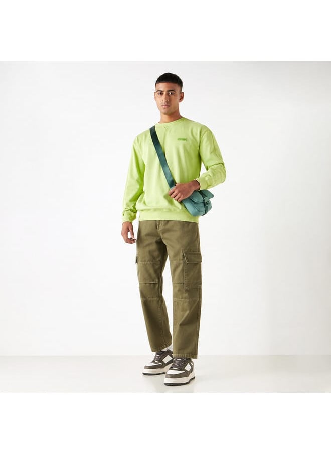 Lee Cooper Lee Cooper Solid Sweatshirt with Crew Neck and Long Sleeves  - Image 2