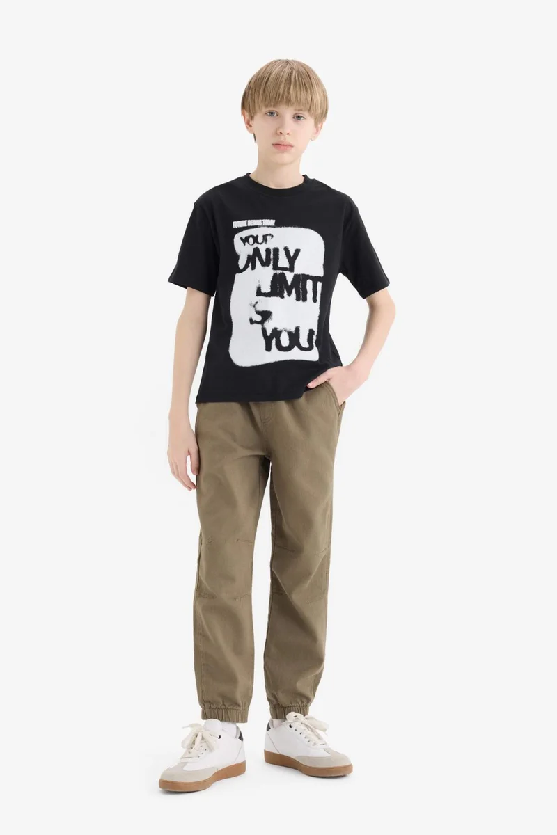 ديفاكتو Boy New Regular Fit Crew Neck Short Sleeve T-Shirt