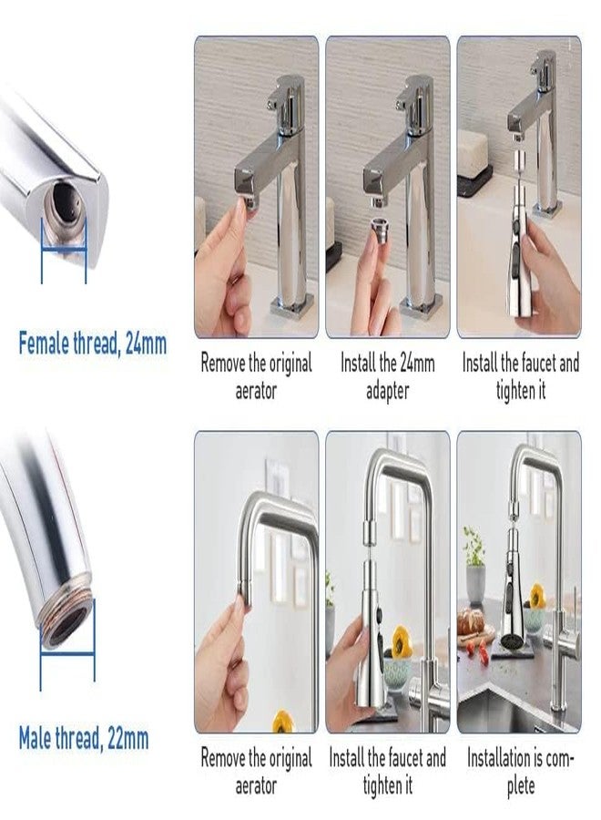 SHREE HANS CREATION 360° Movable Aerator - Rotatable Tap Swivel Head Infinity 3 Mode Dual Flow Kitchen Sink Faucet Shower Water Sprayer - Image 3