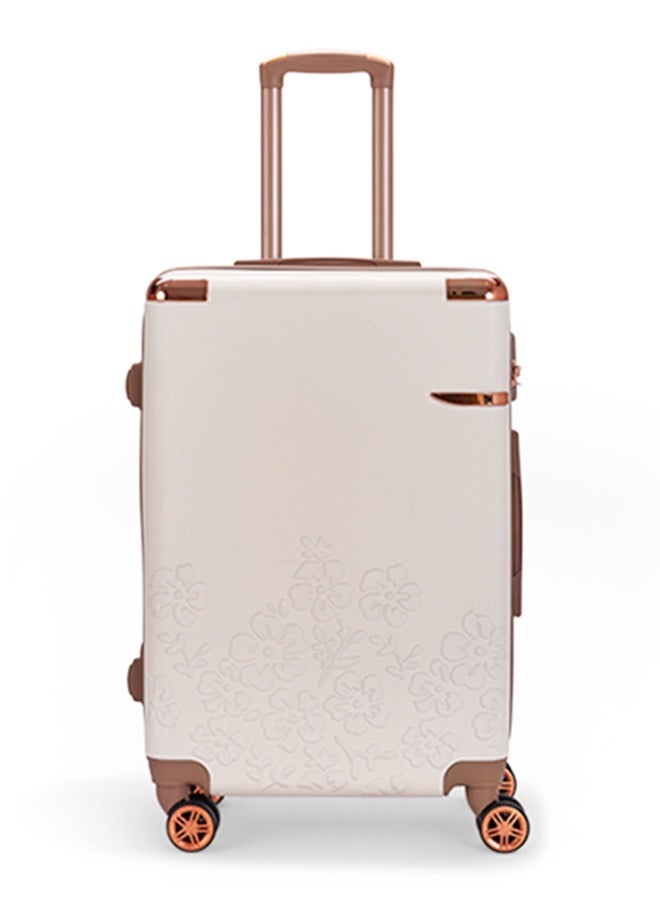 ليمرا طقم شنط سفر مكون من 5 حقائب أمتعة بـ 4 عجلات بتصميم صلب و حديث بيج/ذهبي - Image 4