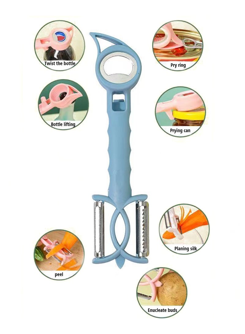 Vegetable Fruit Peelers,7-in-1 Melon and Fruit Planer Multi-functional Special Peelers for Kitchen,Bottle Opener, Double Head Peeler,Suitable for Left and Right Hand Use - Image 1