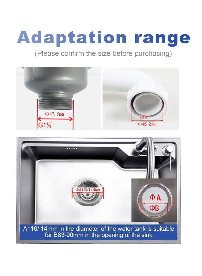 Kitchen Sink Collection, Stainless Steel Strainer with Sink Drain Strainer Assembly Kitchen Sink Basket Waste Plug Sink Accessories, 114mm - Image 4