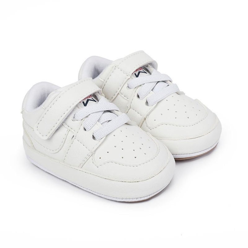 Clowora Unsex Baby Shoes Boys Girls Infant Sneakers Non-Slip Soft Rubber Sole Toddler Crib First Walker Lightweight Shoes (A031/White,3-6 Months) - Image 3