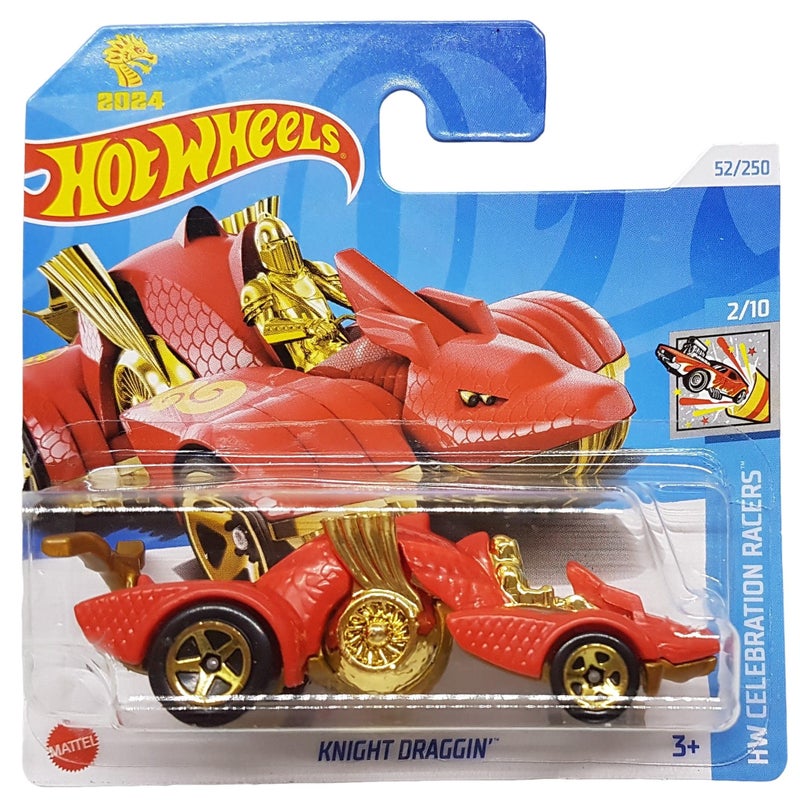 Hot Wheels Hot Wheels - Knight Draggin - HW Celebration Racers 2/10 - HRY96 - Short Card - Year of The Dragon - Mattel 2024 - 1:64  - Image 1
