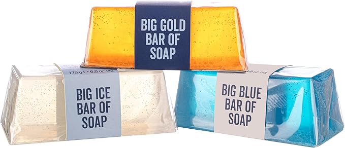 The Bluebeards Revenge Mens Soap Stack Gift Set Mens Soap Bar For Hands and Body Includes Big Blue Cuban Gold And Classic Ice Soap - Image 3