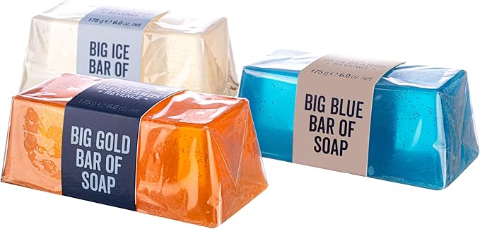 The Bluebeards Revenge Mens Soap Stack Gift Set Mens Soap Bar For Hands and Body Includes Big Blue Cuban Gold And Classic Ice Soap - Image 4