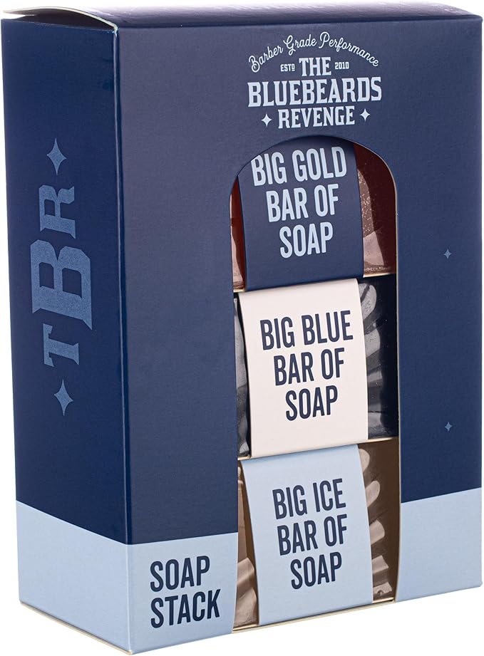 The Bluebeards Revenge Mens Soap Stack Gift Set Mens Soap Bar For Hands and Body Includes Big Blue Cuban Gold And Classic Ice Soap - Image 5