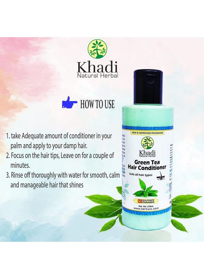 Khadi Herbal Herbal Green Tea Aloevera Conditioner (420Ml) - Image 5