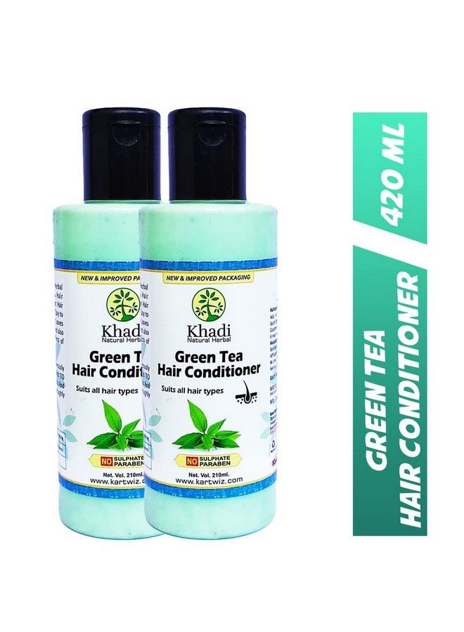 Khadi Herbal Herbal Green Tea Aloevera Conditioner (420Ml) - Image 3