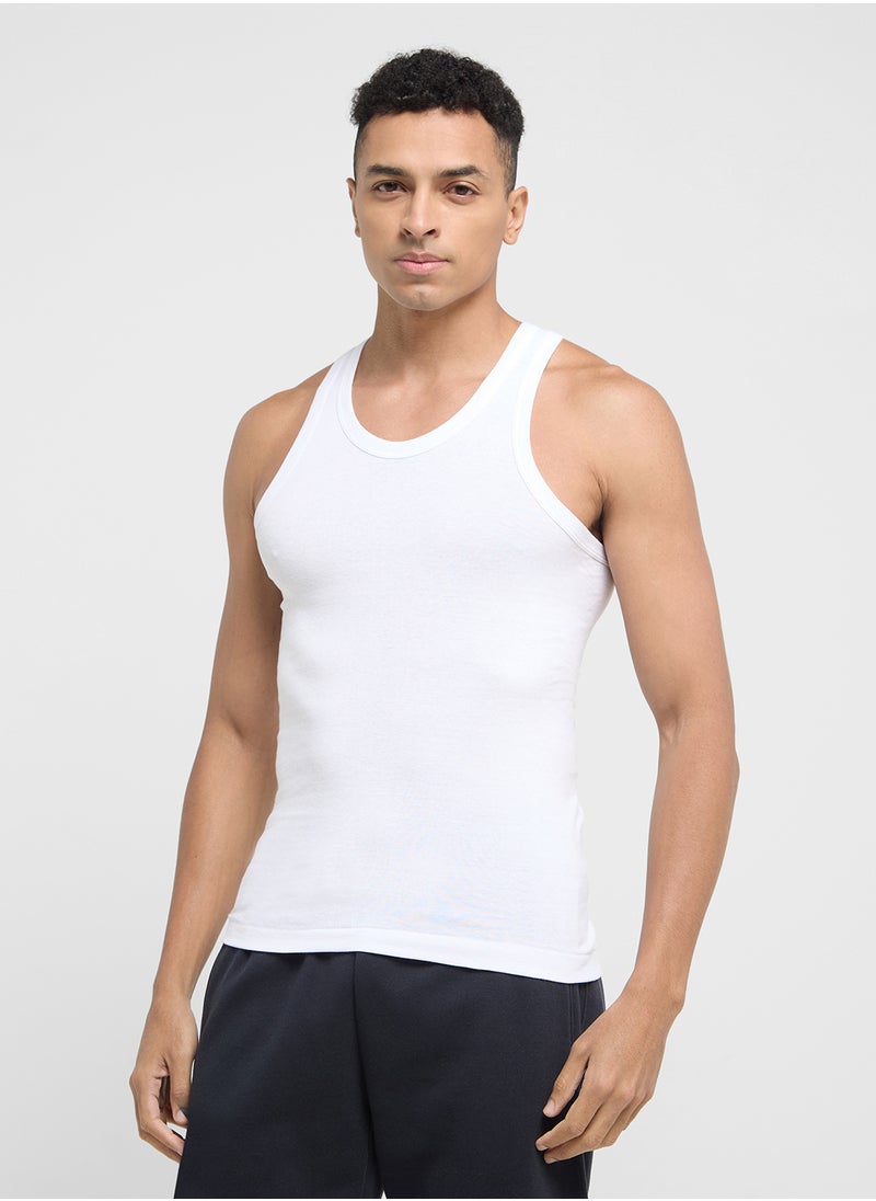 Seventy Five Basics Pack of 3 Ribbed Vest  - Image 1