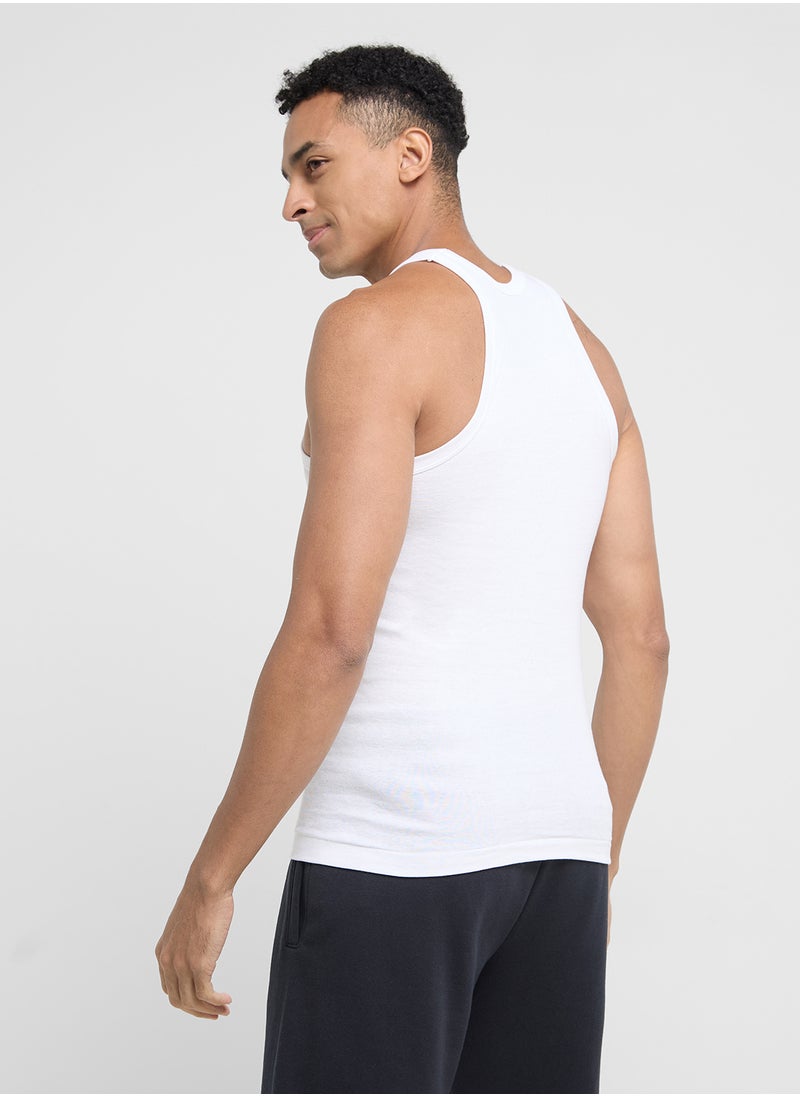 Seventy Five Basics Pack of 3 Ribbed Vest  - Image 2