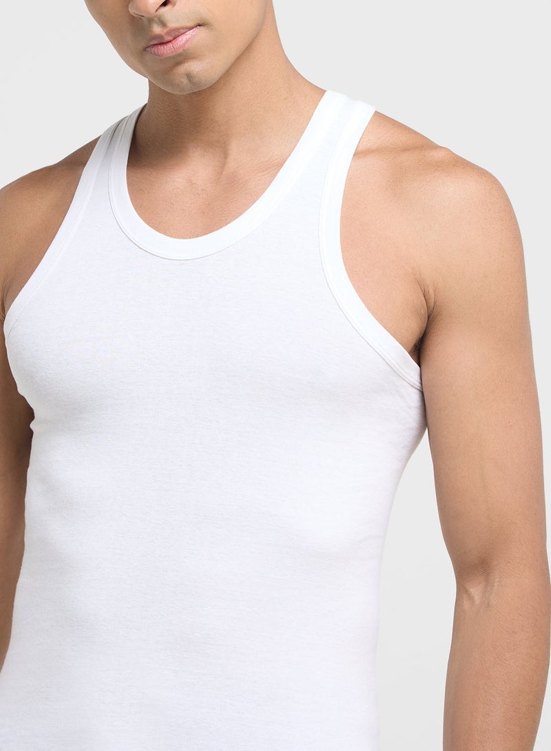 Seventy Five Basics Pack of 3 Ribbed Vest - Image 3