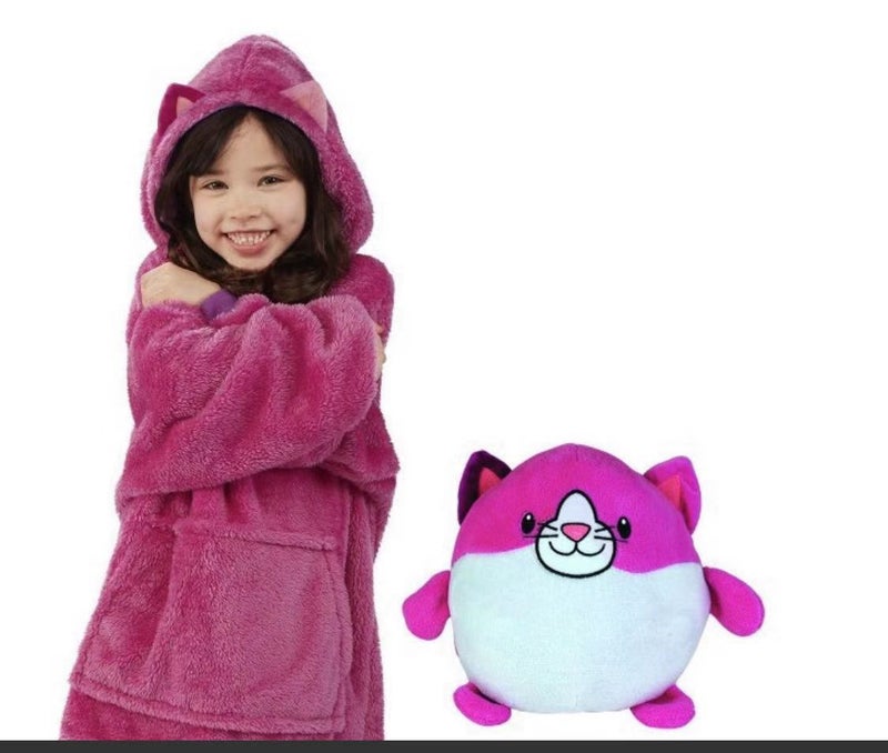 2019 New lazy pajamas winter new childrens home wear childrens storage warm clothes pet shape Rose Red  - Image 1