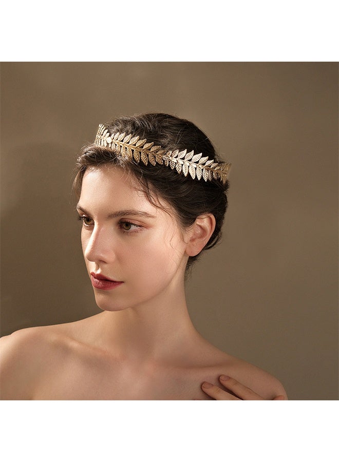 اتش واي تاج إكليل الغار، زي الإله اليوناني للرجال، تاج مصنوع من أوراق الذهب لإكسسوارات زي التوجا، قطعة رأس للإلهة اليونانية، إكسسوارات التوجا للنساء، زي الإلهة، زي الإمبراطور الروماني للرجال - Image 4