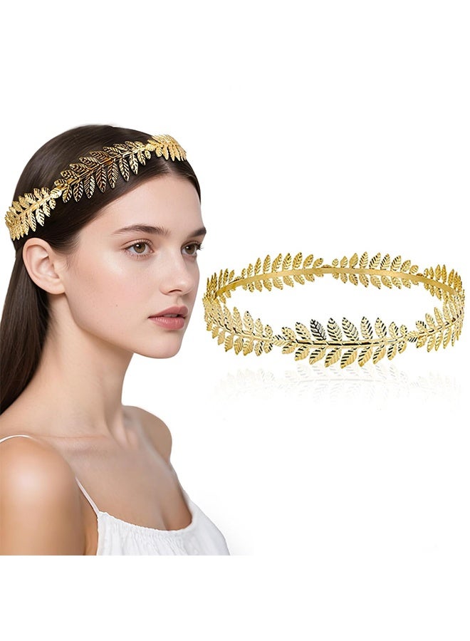 اتش واي تاج إكليل الغار، زي الإله اليوناني للرجال، تاج مصنوع من أوراق الذهب لإكسسوارات زي التوجا، قطعة رأس للإلهة اليونانية، إكسسوارات التوجا للنساء، زي الإلهة، زي الإمبراطور الروماني للرجال - Image 1