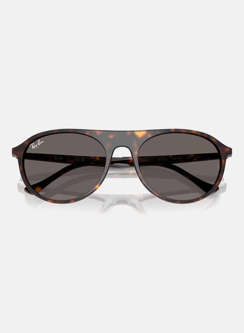 راي بان Unisex Full-rimed Aviator Sunglasses 2215, 56, 902, B1 - Image 5
